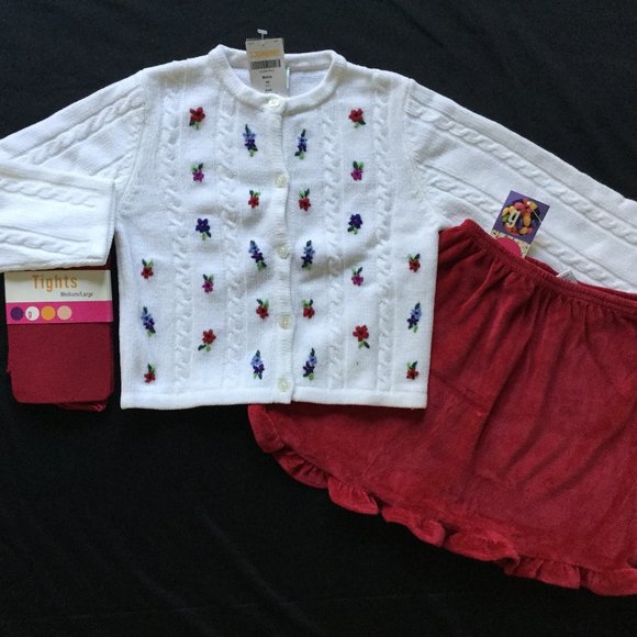 Gymboree Holiday Cheer Skirt Sweater Tights Outfit Size 4
